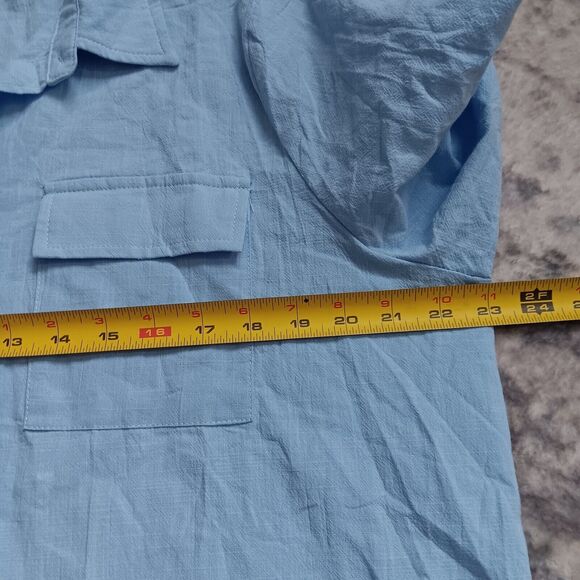 HOTOUCH Oversized Button Down Shirt Dress With Pockets Long Sleeve Tunic Size L - Picture 9 of 11